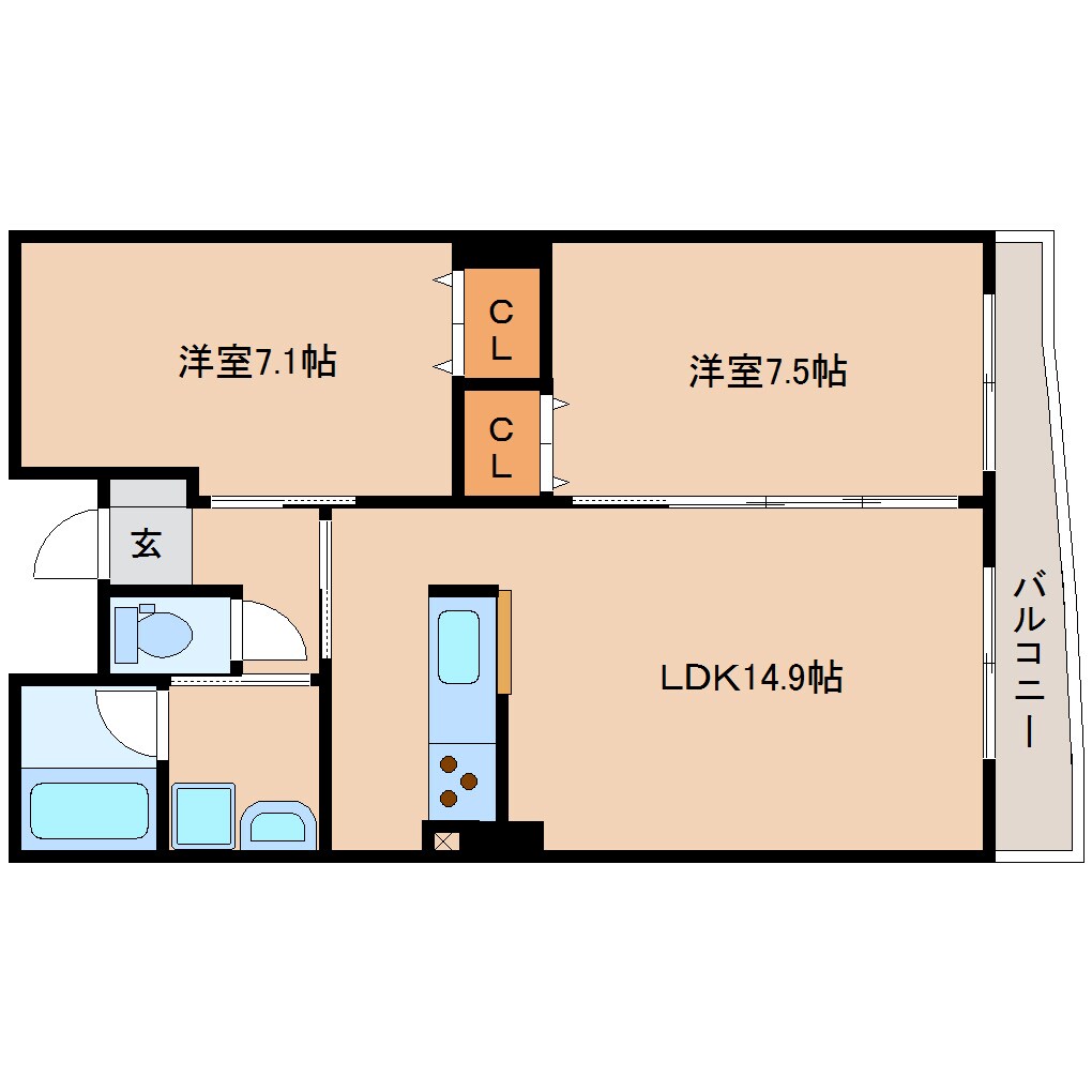 間取り図 東海道本線/東静岡駅 徒歩14分 4階 築18年