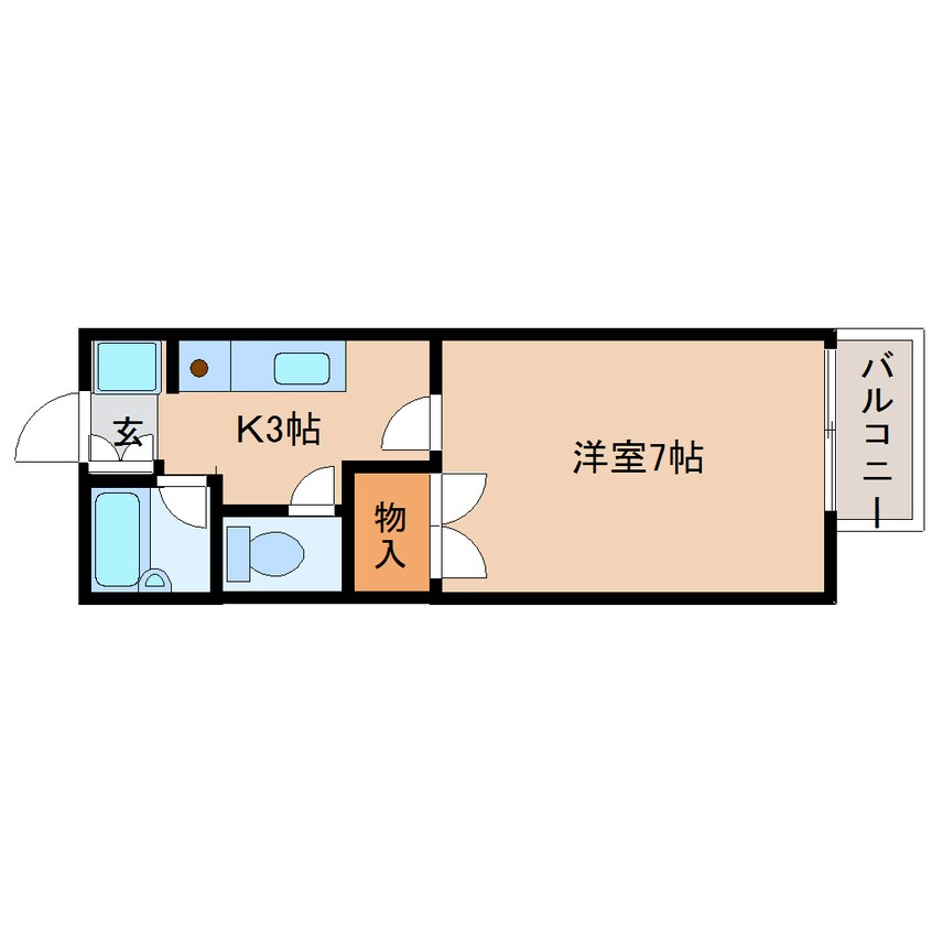 間取図 静岡鉄道静岡清水線/県総合運動場駅 徒歩14分 1階 築32年