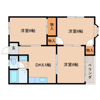 間取図 東海道本線/静岡駅 バス25分東部団地下車:停歩8分 2階 築30年