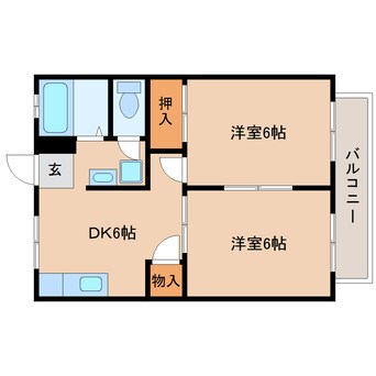 間取図 東海道本線/草薙駅 徒歩29分 2階 築32年