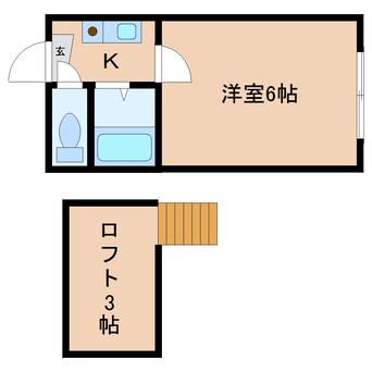 間取図 静岡鉄道静岡清水線/御門台駅 徒歩8分 1階 築36年