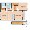 静岡鉄道静岡清水線/御門台駅 徒歩19分 2階 築13年 2LDKの間取り