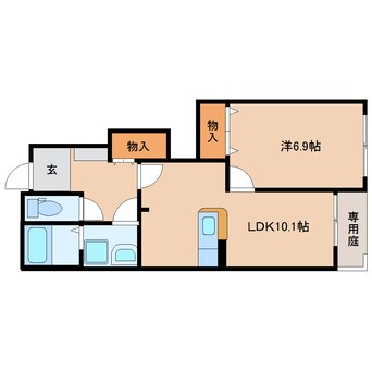 間取図 静岡鉄道静岡清水線/御門台駅 徒歩17分 1階 築12年