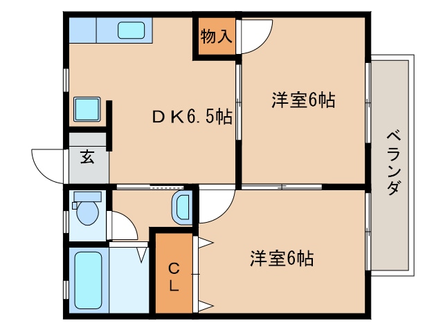 間取り図 東海道本線/草薙駅 バス9分東瀬名町下車:停歩1分 1階 築28年