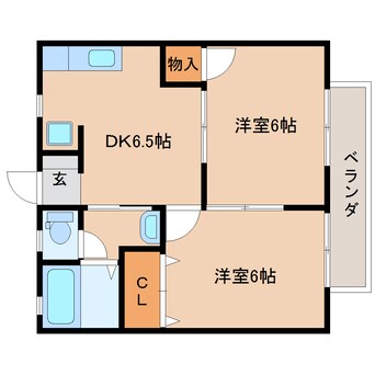 間取図 東海道本線/草薙駅 バス9分東瀬名町下車:停歩1分 1階 築27年