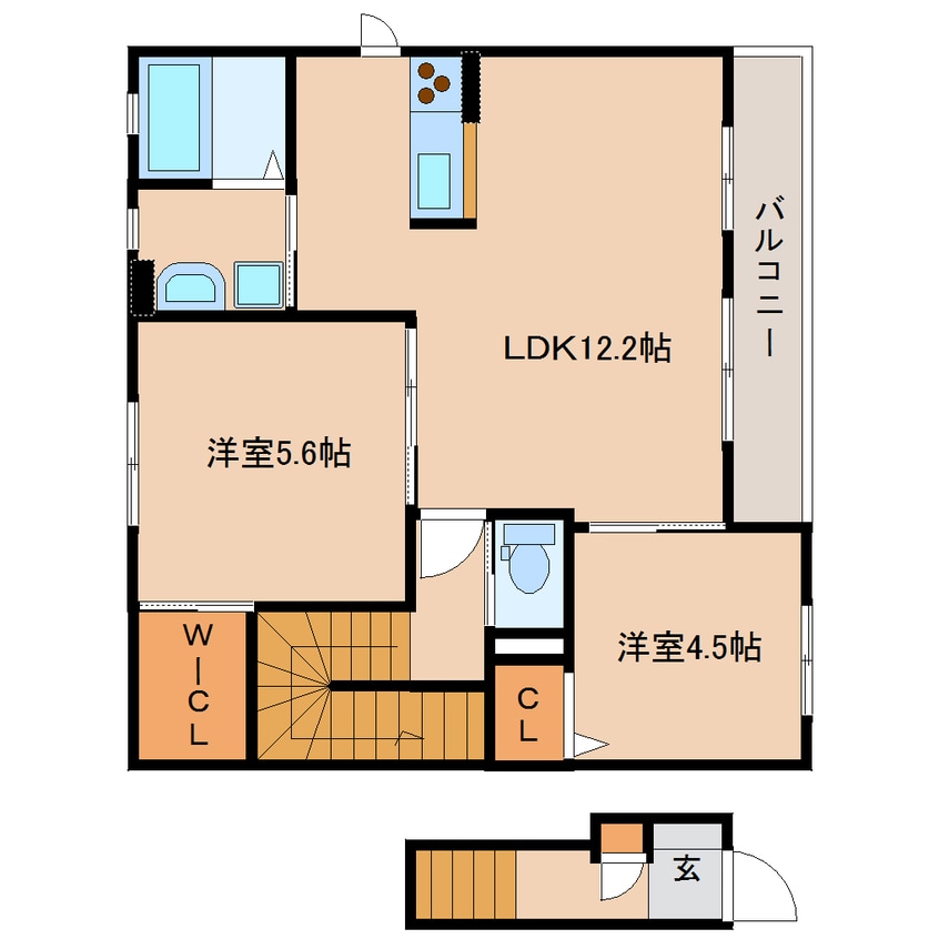 間取図 静岡鉄道静岡清水線/御門台駅 徒歩17分 2階 築13年