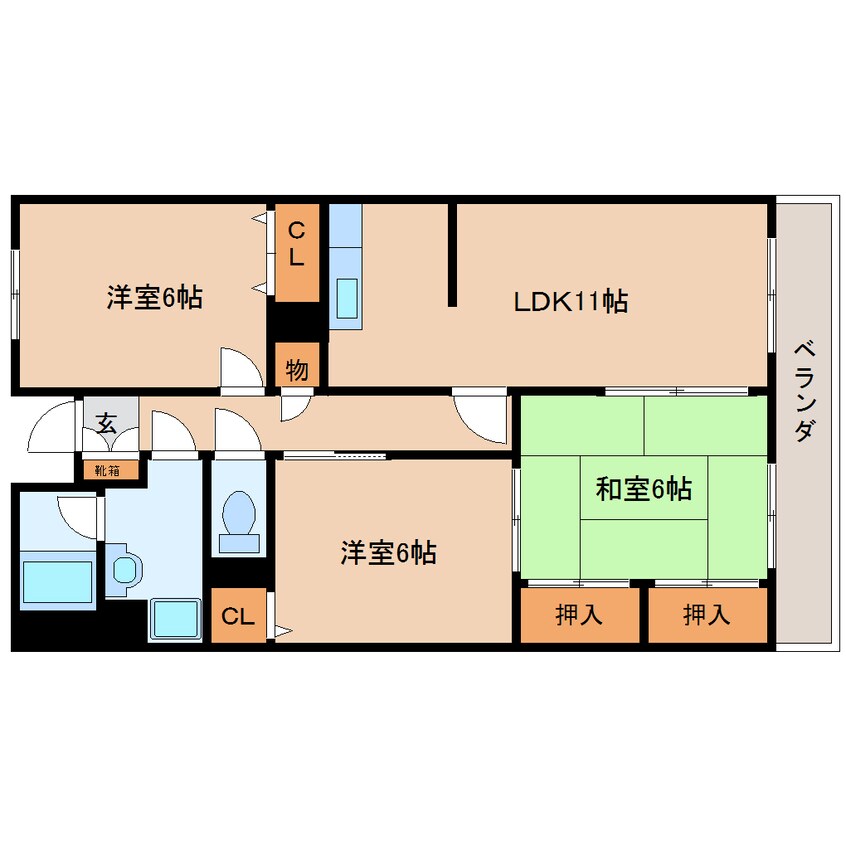 間取図 静岡鉄道静岡清水線/県総合運動場駅 徒歩12分 4階 築26年