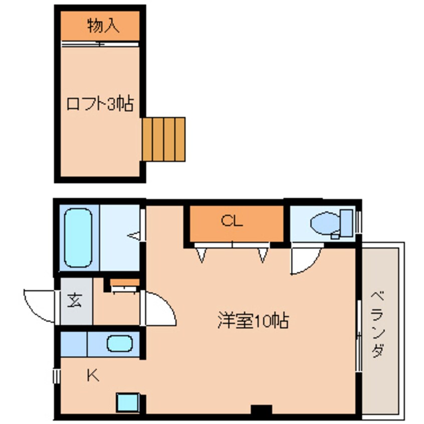 間取図 東海道本線/草薙駅 バス10分瀬名川南下車:停歩1分 2階 築28年