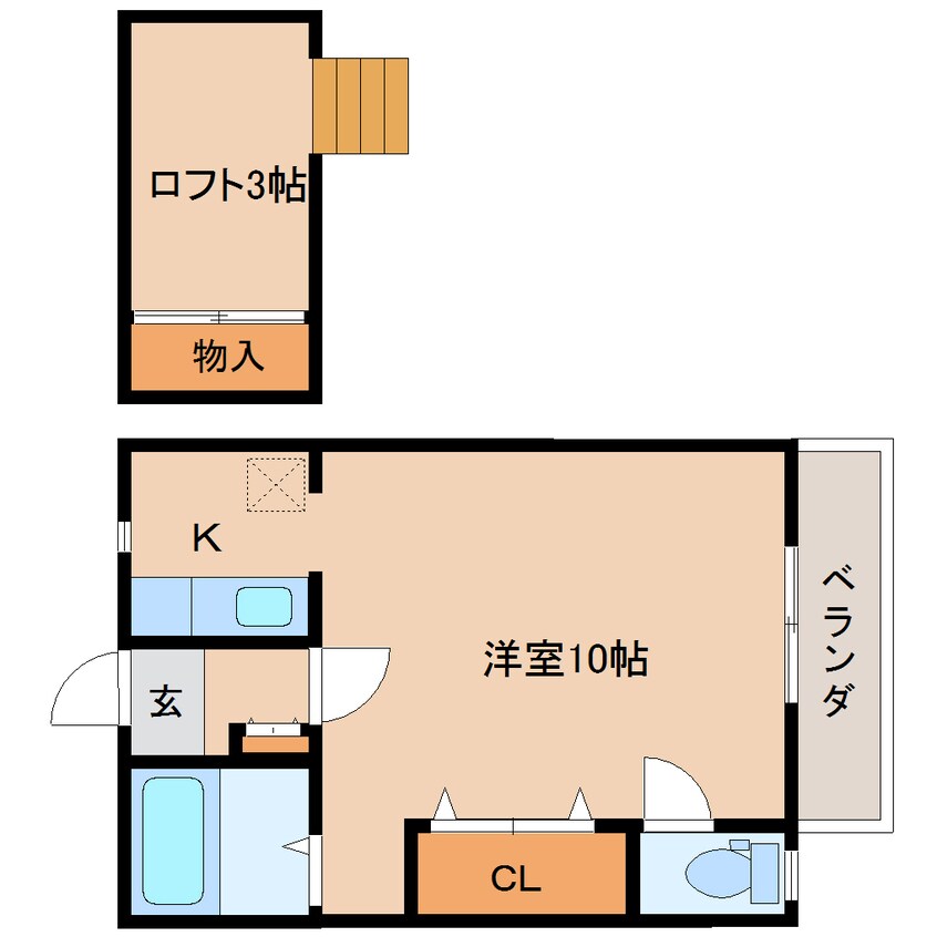 間取図 東海道本線/草薙駅 バス10分瀬名川南下車:停歩1分 2階 築28年