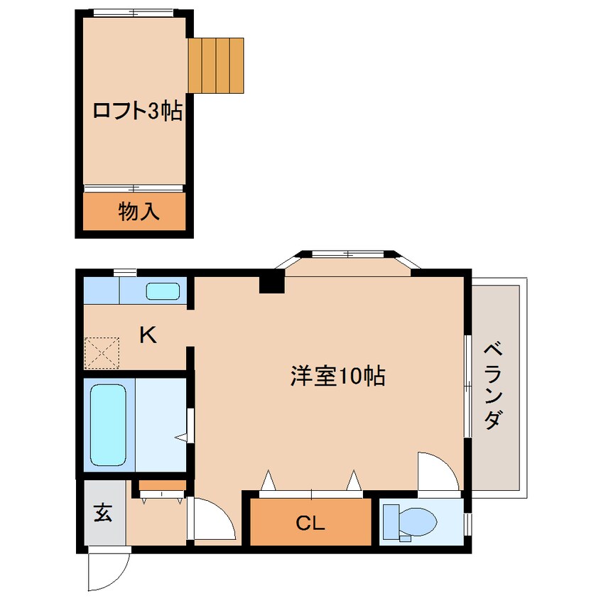 間取図 東海道本線/草薙駅 バス10分瀬名川南下車:停歩1分 2階 築28年