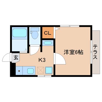 間取図 東海道本線/草薙駅 徒歩18分 1階 築30年