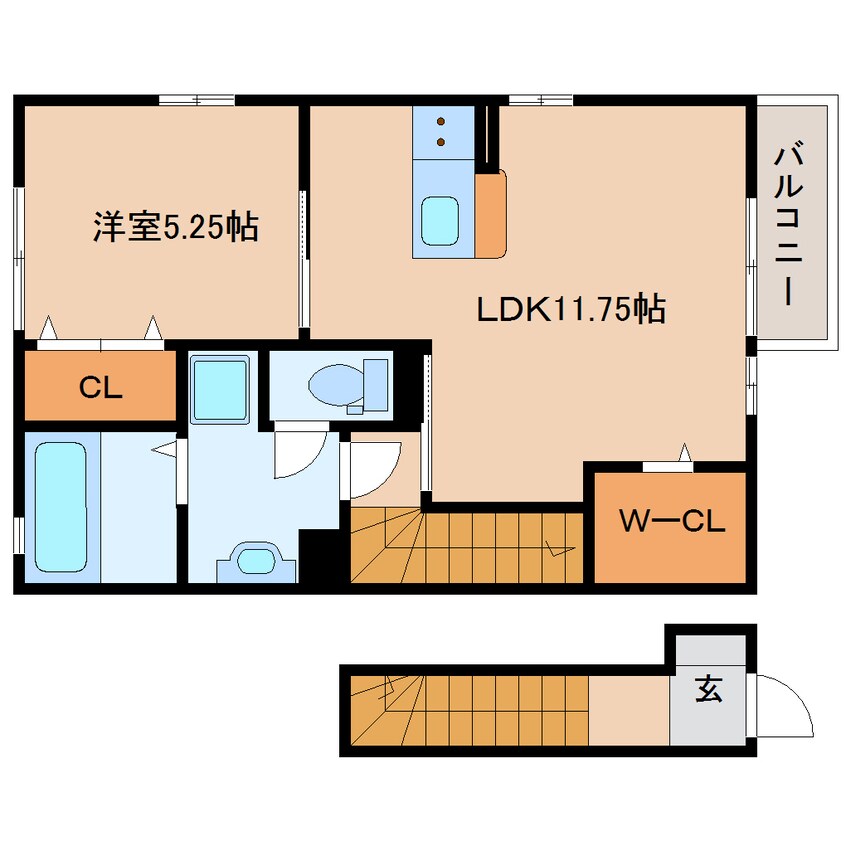 間取図 東海道本線/草薙駅 徒歩20分 2階 築9年