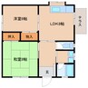 東海道本線/草薙駅 バス:17分:停歩3分 1階 築37年 2LDKの間取り