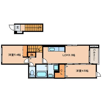 間取図 静鉄バス（静岡市）/南瀬名町 徒歩9分 2階 築9年