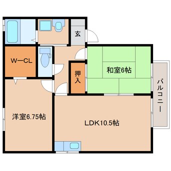 間取図 静岡鉄道静岡清水線/御門台駅 徒歩16分 1階 築28年