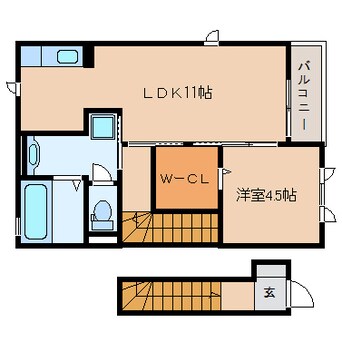 間取図 東海道本線/静岡駅 バス32分水梨下車:停歩3分 2階 築9年