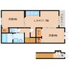 東海道本線/草薙駅 徒歩18分 2階 築10年 2LDKの間取り