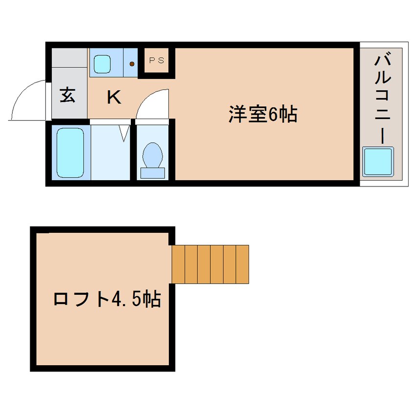 間取図 静岡鉄道静岡清水線/御門台駅 徒歩3分 2階 築33年