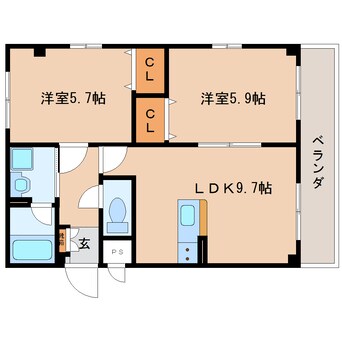 間取図 東海道本線/静岡駅 バス24分中央町下車:停歩5分 3階 築8年