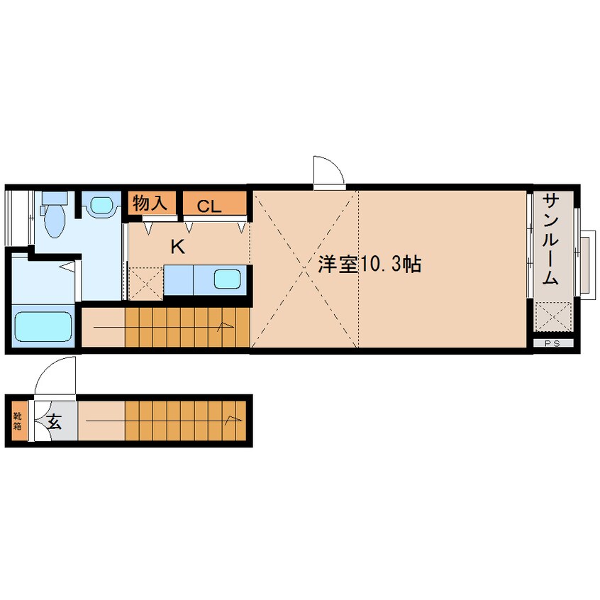 間取図 静岡鉄道静岡清水線/草薙駅 徒歩5分 2階 築8年