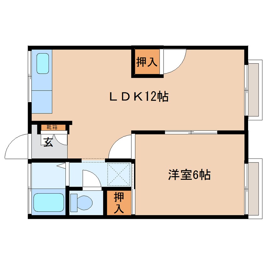 間取図 東海道本線/草薙駅 徒歩14分 2階 築51年