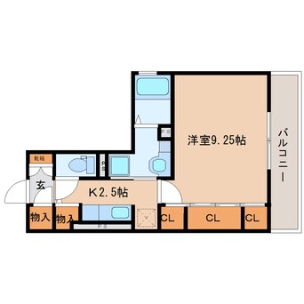 間取図 静岡鉄道静岡清水線/草薙駅 徒歩9分 3階 築9年