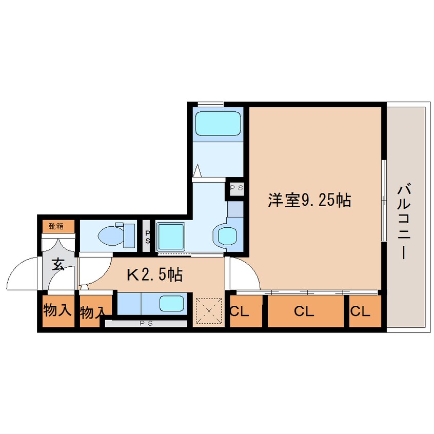 間取図 静岡鉄道静岡清水線/草薙駅 徒歩9分 3階 築9年