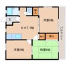 東海道本線/草薙駅 徒歩18分 2階 築32年 3DKの間取り