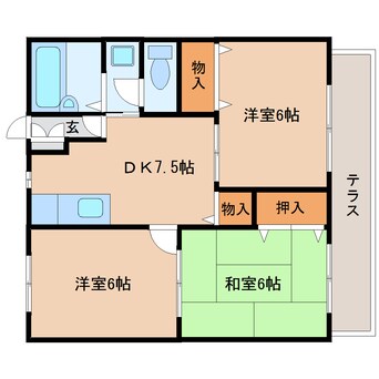 間取図 東海道本線/草薙駅 徒歩18分 1階 築31年