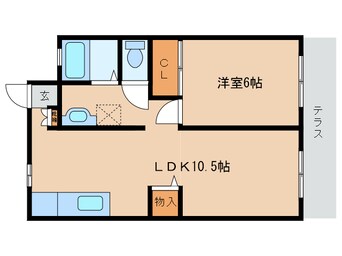 間取図 東海道本線/草薙駅 バス7分西奈中常葉大学入口下車:停歩4分 1階 築35年