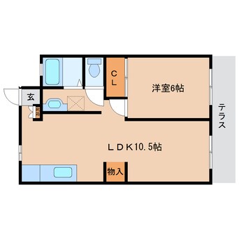 間取図 東海道本線/草薙駅 バス7分西奈中常葉大学入口下車:停歩4分 1階 築35年