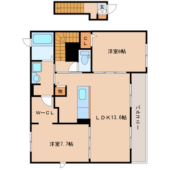 間取図 東海道本線/静岡駅 バス29分中央町下車:停歩5分 2階 築9年