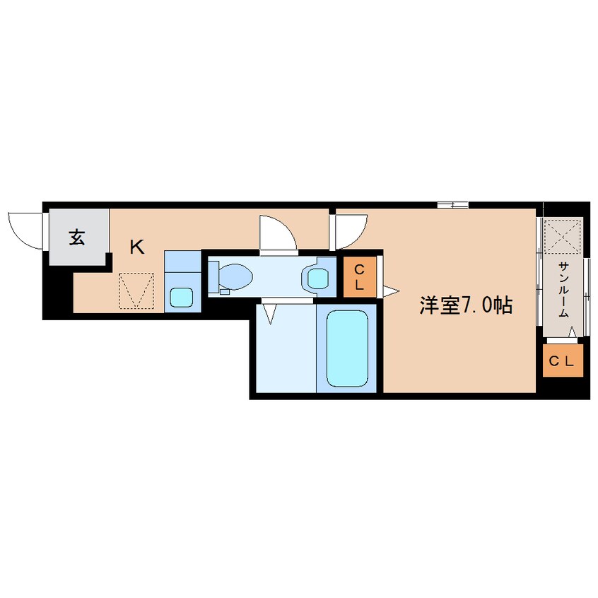 間取図 東海道本線/草薙駅 徒歩7分 1階 築7年