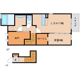 間取図 東海道本線/草薙駅 徒歩20分 2階 築9年