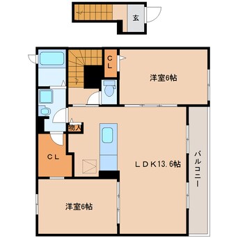 間取図 東海道本線/草薙駅 徒歩19分 2階 築7年