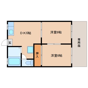 間取図 東海道本線/草薙駅 徒歩15分 1階 築39年