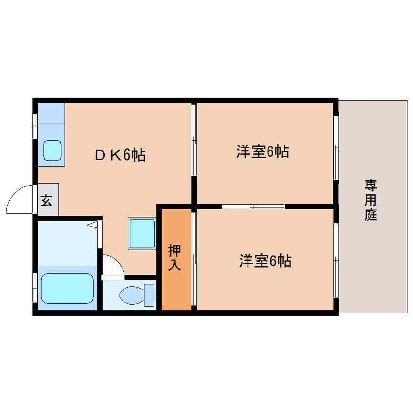 間取図 東海道本線/草薙駅 徒歩15分 1階 築39年