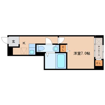 間取図 東海道本線/草薙駅 徒歩9分 1階 築7年