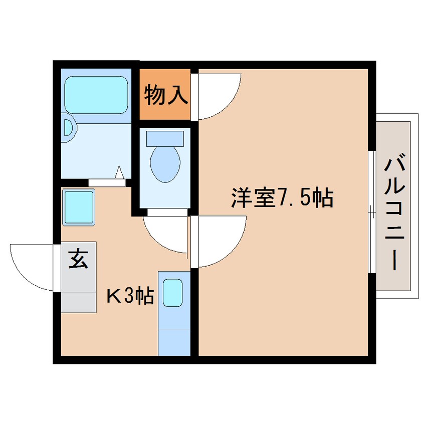 間取図 東海道本線/草薙駅 徒歩31分 2階 築25年