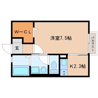 間取図 東海道本線/草薙駅 徒歩4分 2階 築15年