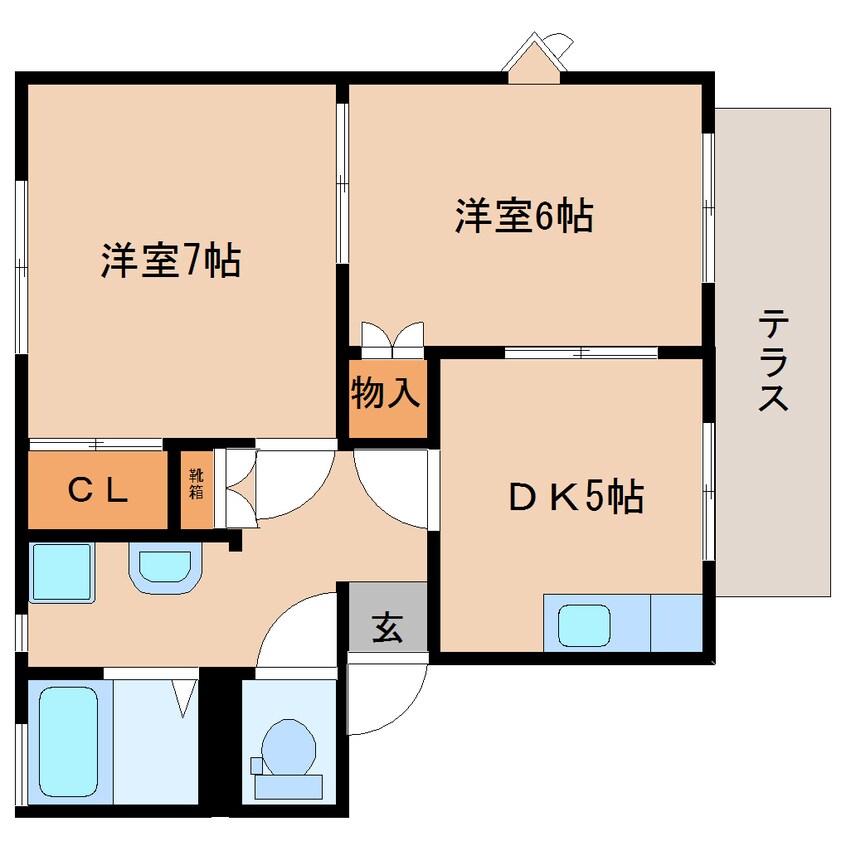 間取図 静岡鉄道静岡清水線/県立美術館前駅 徒歩6分 1階 築34年