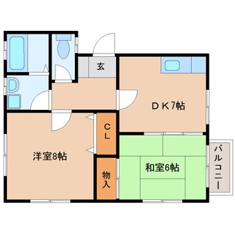間取図 静岡鉄道静岡清水線/狐ケ崎駅 徒歩12分 2階 築29年