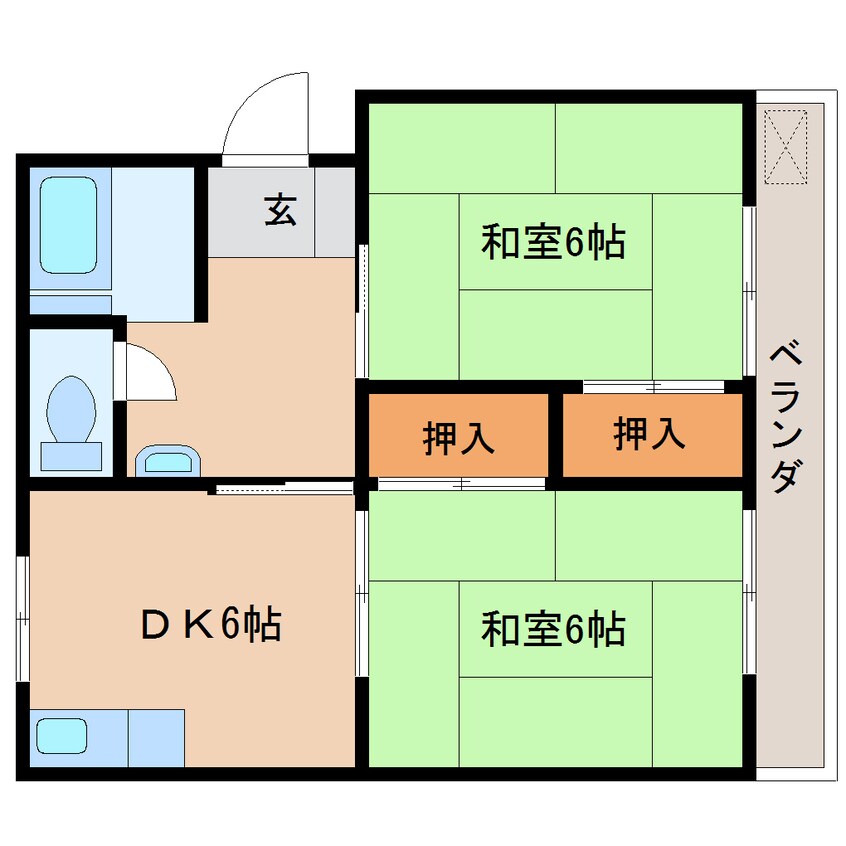 間取図 東海道本線/草薙駅 バス15分瀬名リンク西奈前停下車:停歩5分 2階 築50年