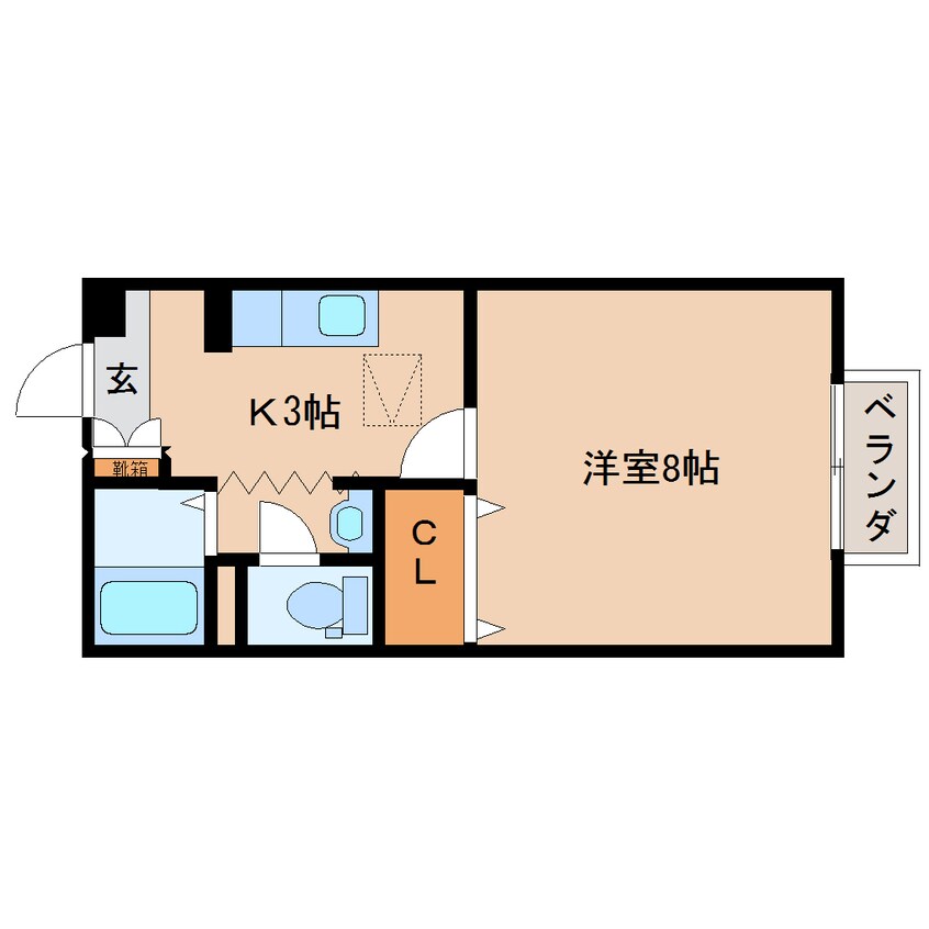 間取図 静岡鉄道静岡清水線/古庄駅 徒歩21分 1階 築25年