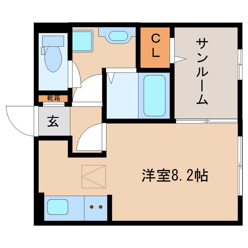 間取図 静岡鉄道静岡清水線/県立美術館前駅 徒歩16分 1階 築6年