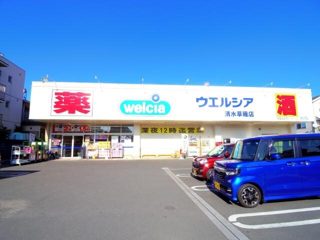 ウエルシア清水草薙店(ドラッグストア)まで238m 東海道本線/草薙駅 徒歩7分 3階 築44年