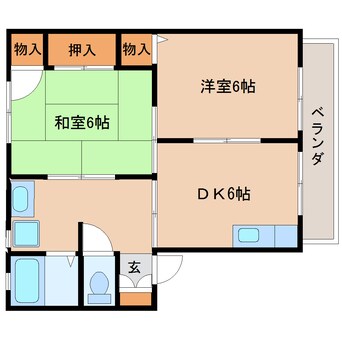 間取図 静岡鉄道静岡清水線/県総合運動場駅 徒歩4分 2階 築31年