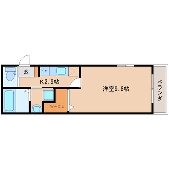 間取図 東海道本線/草薙駅 徒歩9分 2階 築4年