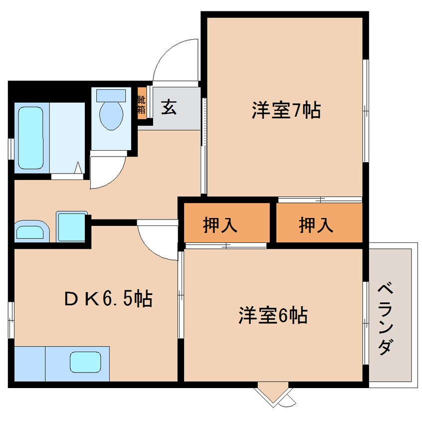 間取図 東海道本線/草薙駅 バス17分瀬名新田下車:停歩1分 2階 築32年