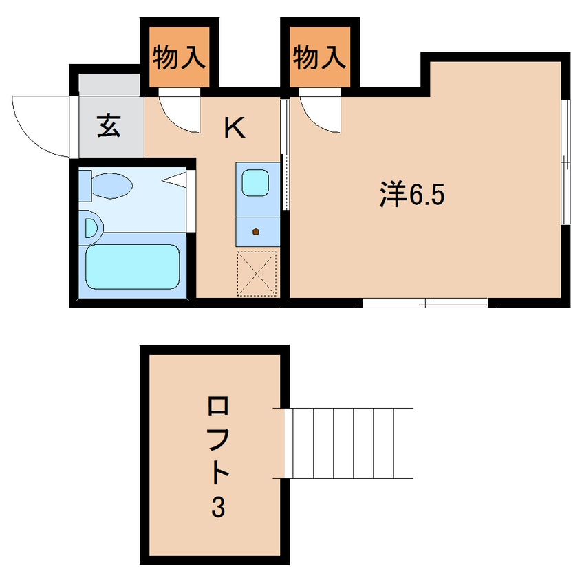 間取図 東海道本線/草薙駅 徒歩15分 2階 築36年